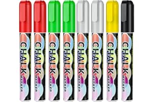 CeleMoon Liquid Chalk Markers 8 Pack Christmas Theme Colors, Wet Erase Neon Maker Pens for Painting Drawing Writing on Blackboard, Chalkboard, Glass, Window, for Christmas Holiday Festivals Decoration