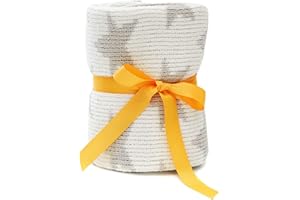 Smilo Baby Blanket with Reversible Gray & White Unisex Star Design - 40" x 30" Super Soft and Fluffy Warm Receiving Blanket - 100% Polyester