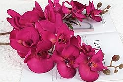 ICBOX Orchids Artificial Flowers 6 PCS Fake Orchids