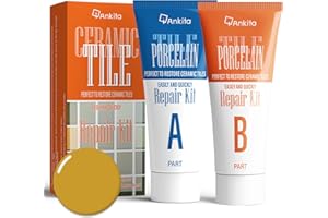 Ankita Porcelain Tile Repair Kit (Gold), Tile Repair Kit with Super Strong Adhesion, Floor Cracked Tile Filler for Cracks, Chips, Holes on Ceramic, Porcelain, Acrylic, Fiberglass, Enamel