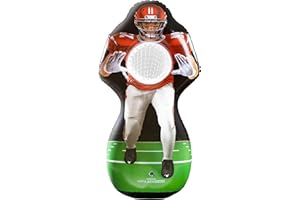 GoSports Inflataman Football Challenge - Includes 4 Rubber Footballs, Ball Pump, and Scoreboard - Inflatable Receiver Touchdown Toss Game