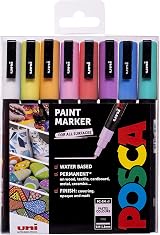 Posca PC-3M Fine Tip Acrylic Paint Marker Pens 8 Pastel Colours Pack