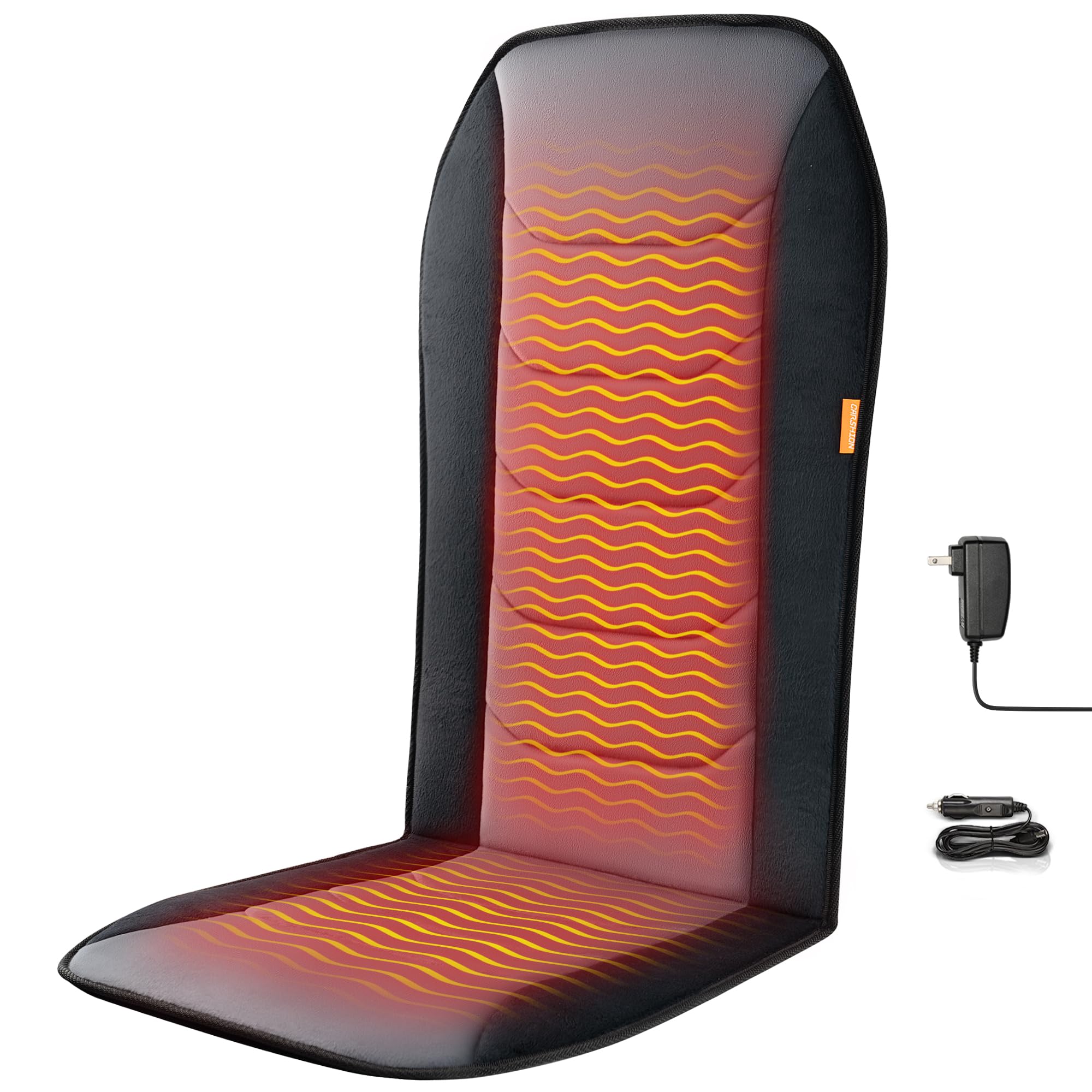 Photo 1 of CARSHION Heated Seat Cover with Fast Heat & Plush Fabric, Longer Size and Expanded Heating Area to Relieve Fatigue for Office & Home