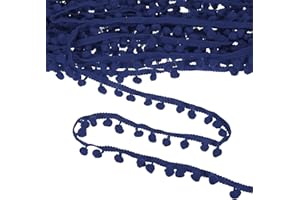 M METERXITY Pom Pom Ball Fringe Trim, 20 Yards 8mm Ball Fringe Trim Ribbon Sewing Accessory for Home Decoration/DIY Crafts/Cu