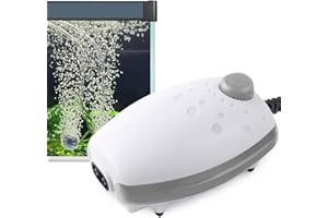 FEDOUR 80GPH Aquarium Air Pump, 3W Silent Adjustable Aquarium Bubbler, Powerful Oxygen Pump for Fish and Turtle Tank up to 120 Gallon