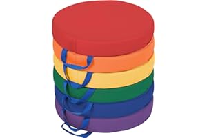 Back2School Express Round Floor Cushions with Handles, Flexible Seating, Assorted, 6-Piece