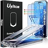 Uyiton Compatible with iPhone 16 Pro Max Screen Protector (Anti-Blue Light) - Shatterproof Full Coverage [Case Friendly] 9H Tempered Glass Screen Protector for iPhone 16 Pro Max, 2 Pack