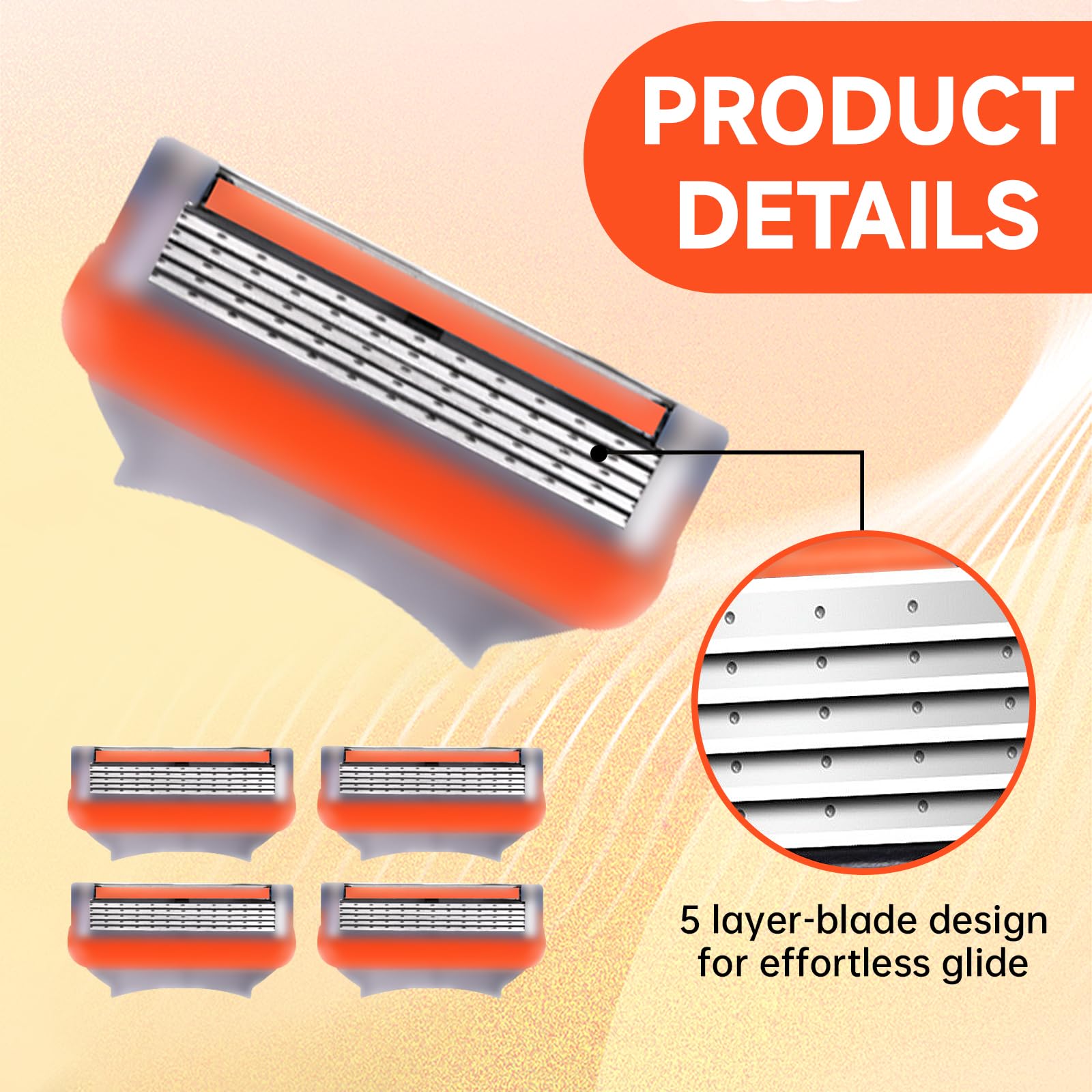 Condition photo showing New/Like New for 24pcs premium razor blades for men compatible gillette fusion 5 blades refills -5-layer stainless st