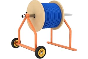Gtouse Wire Spool Rack, Collapsible Wheeled Wire Dispenser Holds up to 28" Diameter Spools, Light Weight Electrical Wire Spool Holder, Roll Rack Wire Dispenser for Cord Reels, Winders (No Rod)