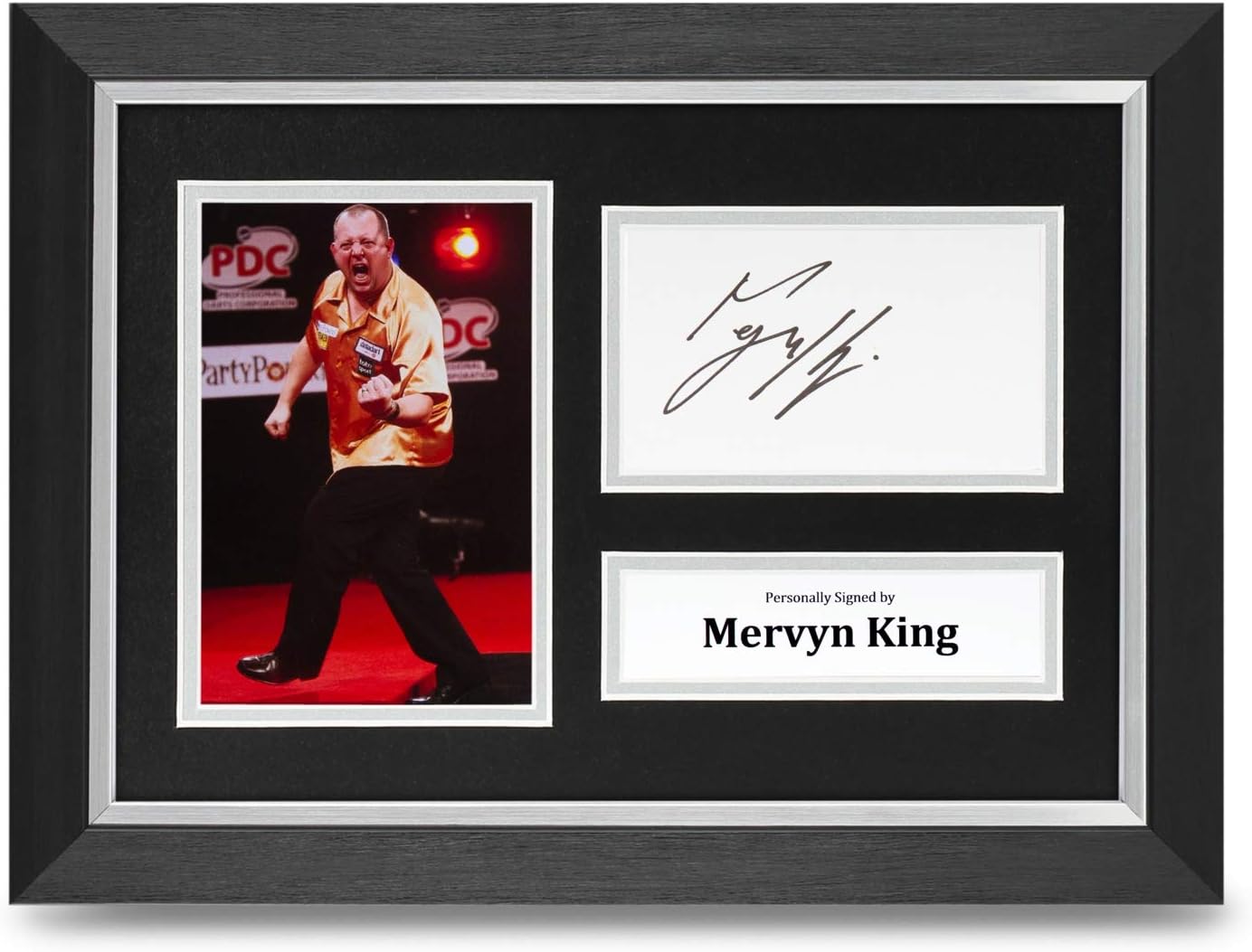 Mervyn King Signed A4 Framed Photo Display Darts Autograph Memorabilia + COA
