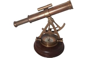COLLECTIBLESBUY Nautical Brass Theodolite Telescope Survey Navigation Alidade Compass Home Decor Rustic Copper Finish 8x7 Antique Maritime