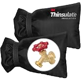 Outdoor Faucet Cover for Winter, 3M Thinsulate Spigot Cover for Winter Freeze Protection, Waterproof, 10" H x 6.3" W Outside Hose Bib Insulated Covers for Wall Taps, 2 Pcs Faucet Socks - Black