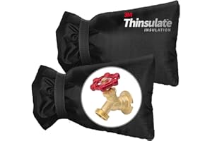 CERBONNY Outdoor Faucet Cover for Winter, 3M Thinsulate Spigot Cover for Winter Freeze Protection, Waterproof, 10" H x 6.3" W Outside Hose Bib Insulated Covers for Wall Taps, 2 Pcs Faucet Socks - Black