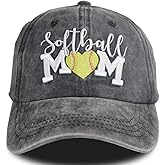 MANMESH HATT Distressed Baseball Cap for Women, Softball Mom Adjustable Washed Embroidered Sun Hat
