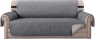 BellaHills Sofa Cover 3 Seater Water Resistant Reversible Grey Beiges