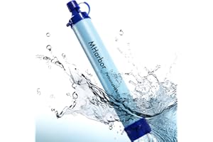 AIMERY 1 Pack MHarbor Personal Water Filter Straw, Portable Outdoor Emergency Survival Gear for Hiking, Camping, Travel, Hunting & Fishing