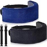 Xtinmee 2 Pcs Travel Pillow for Sleeping Airplane Headrest Airplane Head Strap Sleeper Pillow Travel Head Sleep Support Band with 2 Extension Straps for Car Plane Travel(Gray, Blue)