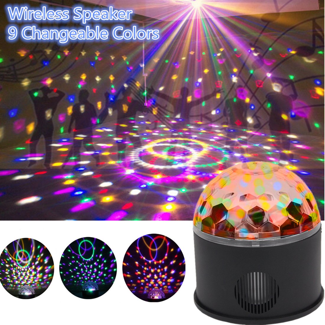 Disco Ball Projector Party Lights Speaker Strobe Club lights Effect