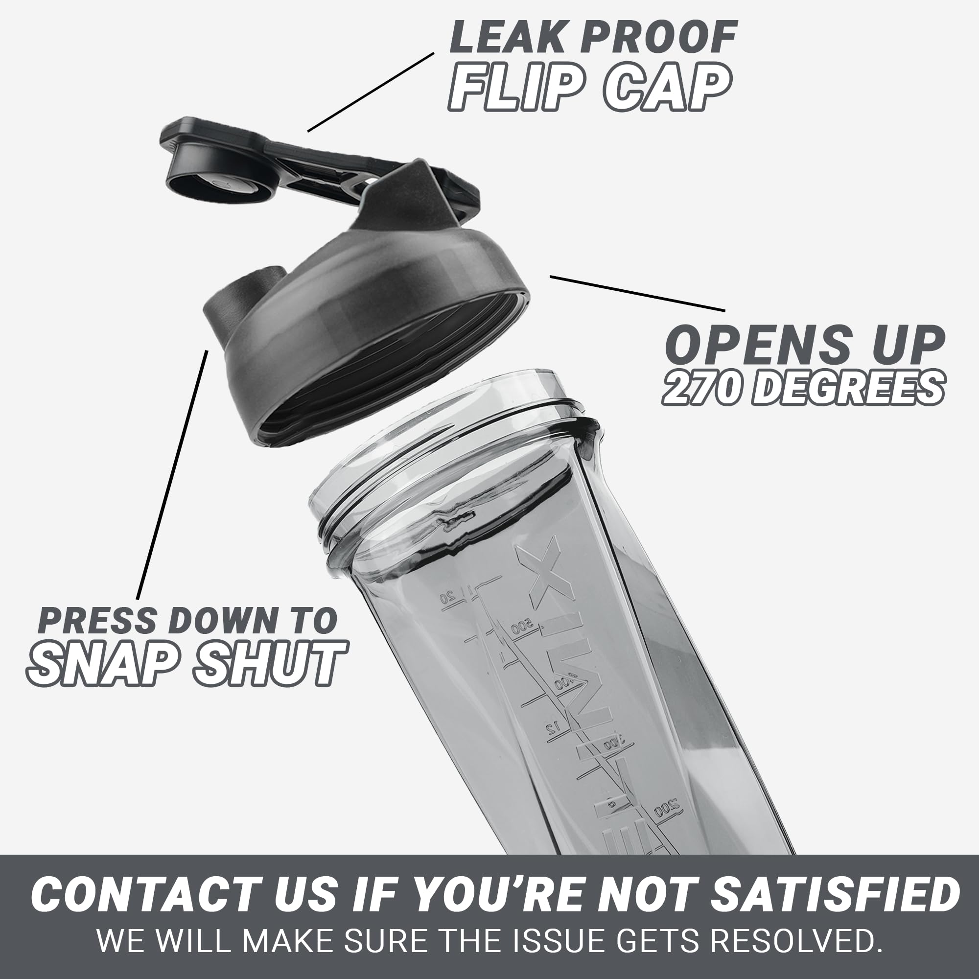 HELIMIX 2.0 Vortex Blender Shaker Bottle 28oz - No Blending Ball | USA Made | No Blending Ball | Mixes Cocktails Smoothies | Portable Protein Shaker | Top Rack Safe