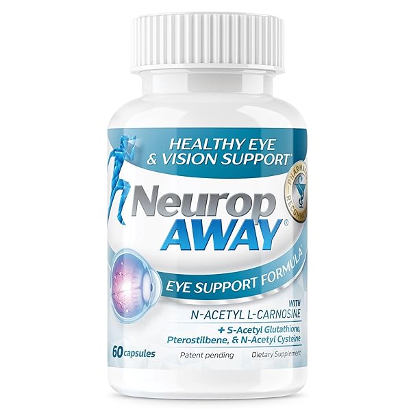 NEUROPAWAY EYE SUPPORT SUPPLEMENT 60CT WITH LUTEIN N-ACETYL L-CARNOSINE S-ACETYL GLUTATHIONE N-ACETYL CYSTIENE PTEROSTILBENE LYCOPENE ZEAXANTHIN TO SUPPORT HEALTHY VISION, HELPS BLURRY AND DRY EYES