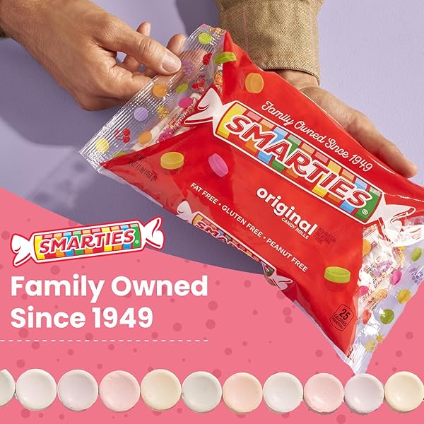 SMARTIES CANDY ROLLS ASSORTED FLAVOR, GLUTEN & VEGAN FREE, CLASSIC SWEETNESS FROM FAMILY OWNED COMPANY SINCE 1949, PEANUT & DAIRY FREE, PERFECT FOR MOVIE TREAT, THEATER BOX 3.5 OZ, 3-PACK