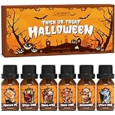 SALUBRITO Halloween Fragrance Oils Set, Funny Essential Oils Gift Set for Diffuser, Candle, Soap Making Scents, Pumpkin Pie, Spiced Cider, Caramel Apples, Candy Corn, Snickerdoodle, Witch's Brew