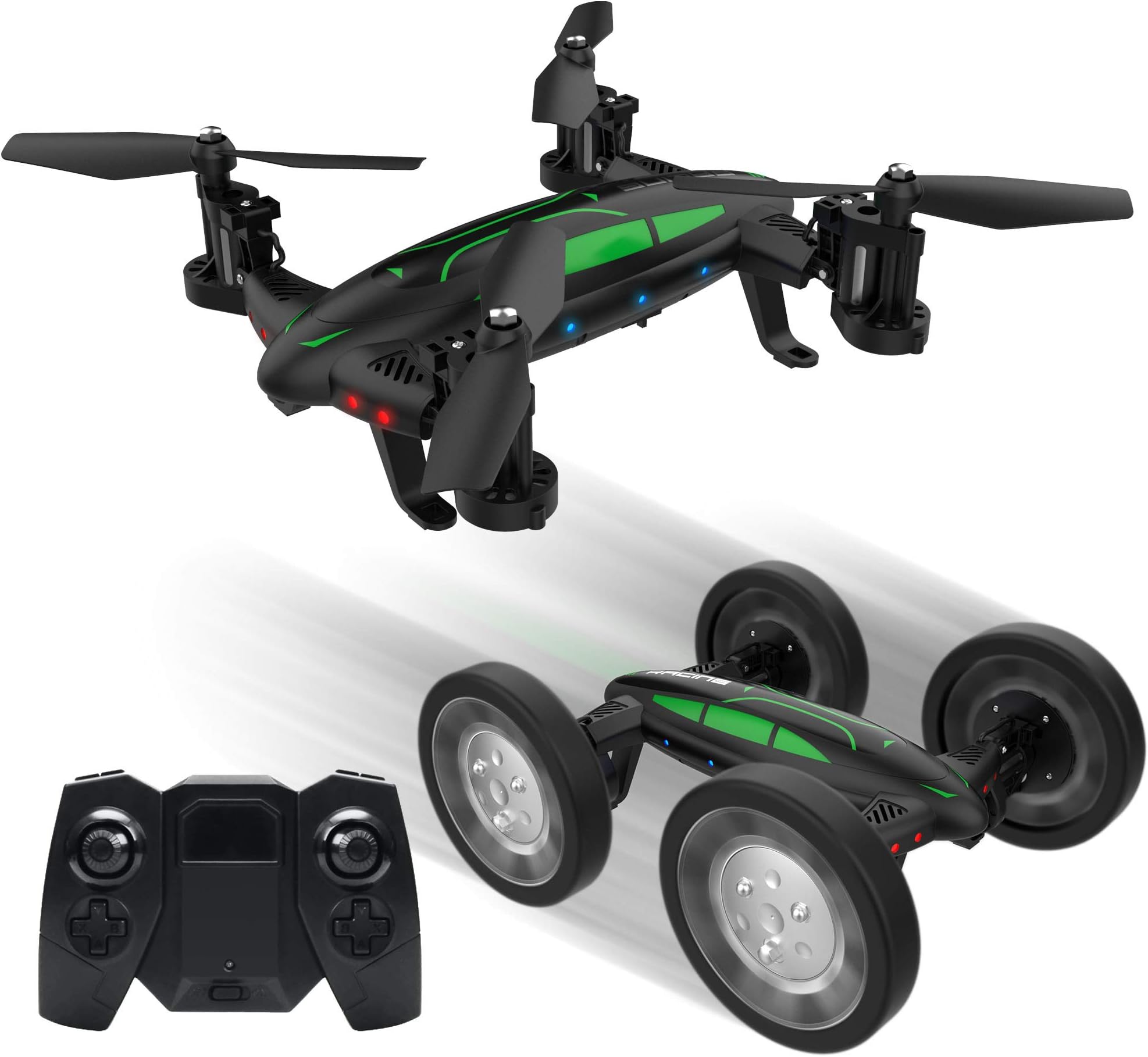 VLOXO Remote Control Flying Car Drone Land and Air Dual Mode Hover Drone High-altitude Built-in 14 Night Navigation Lights Cool 3D Flip with USB Charger