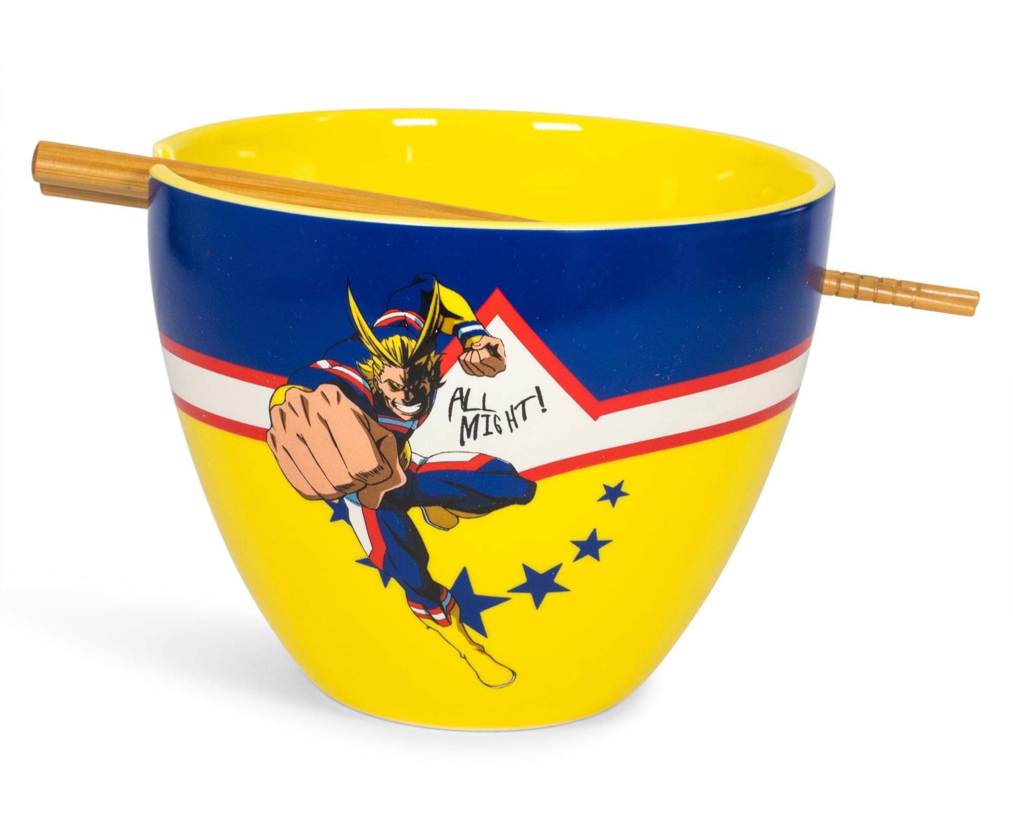 Just Funky My Hero Academia All Might Dinnerware Set | 16-Ounce Ramen Bowl and Chopsticks