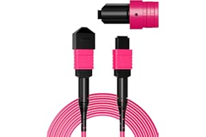 VANDESAIL OM4 MPO/MTP Fiber Patch Cable 8M/26FT, 12 Core Strand 40G/100G/200G,UPC Type B Female LSZH–50/125μm Multimode MPO F