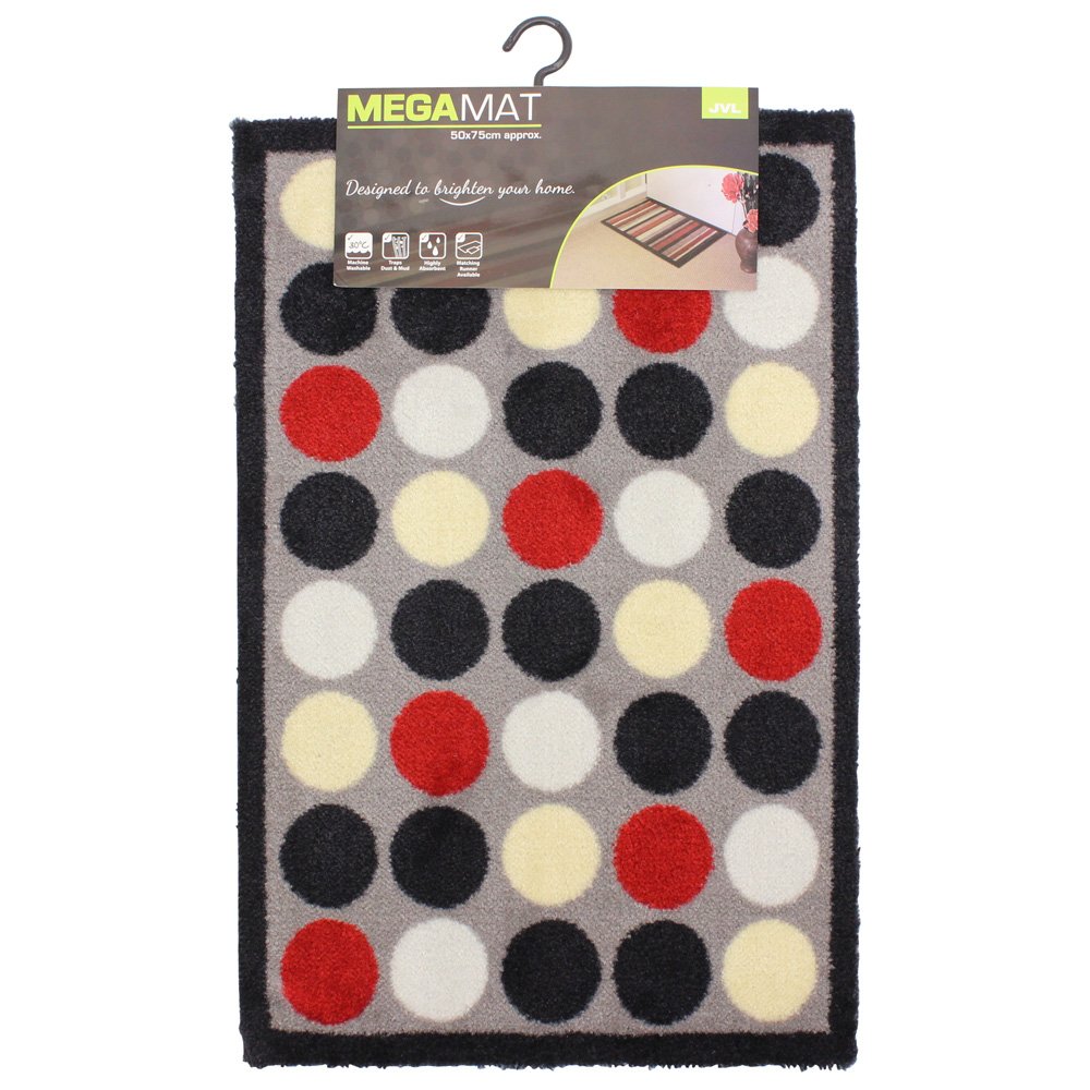 JVL Mega Mat Highly Absorbent Machine Washable Door Mat, 50 x 75 cm