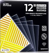 BIG FUDGE 50 Outer Clear Vinyl Record Sleeves 12 inch 3 mil Polypropylene