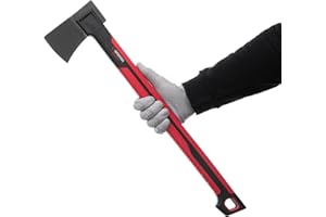 INTERTOOL 24” Mid-Size Scout Axe, Long Camp Hatchet, Splitting, Chopping, Felling, Kindling, Survival, Shock Absorbing MAX Grip Handle, Sheath, Storm HT08-0293