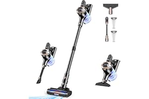 Trucozie Cordless Vacuum Cleaner, Powerful 8 in 1 Lightweight Vacuum Cleaners with Max 45mins, LED Display, 2 HEPA, Stick Vac