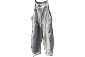 Uscharm Jumpsuits for Women Summer Dressy Casual Sleeveless Bib Overalls Adjustable Strap Wide Leg Rompers with Pockets