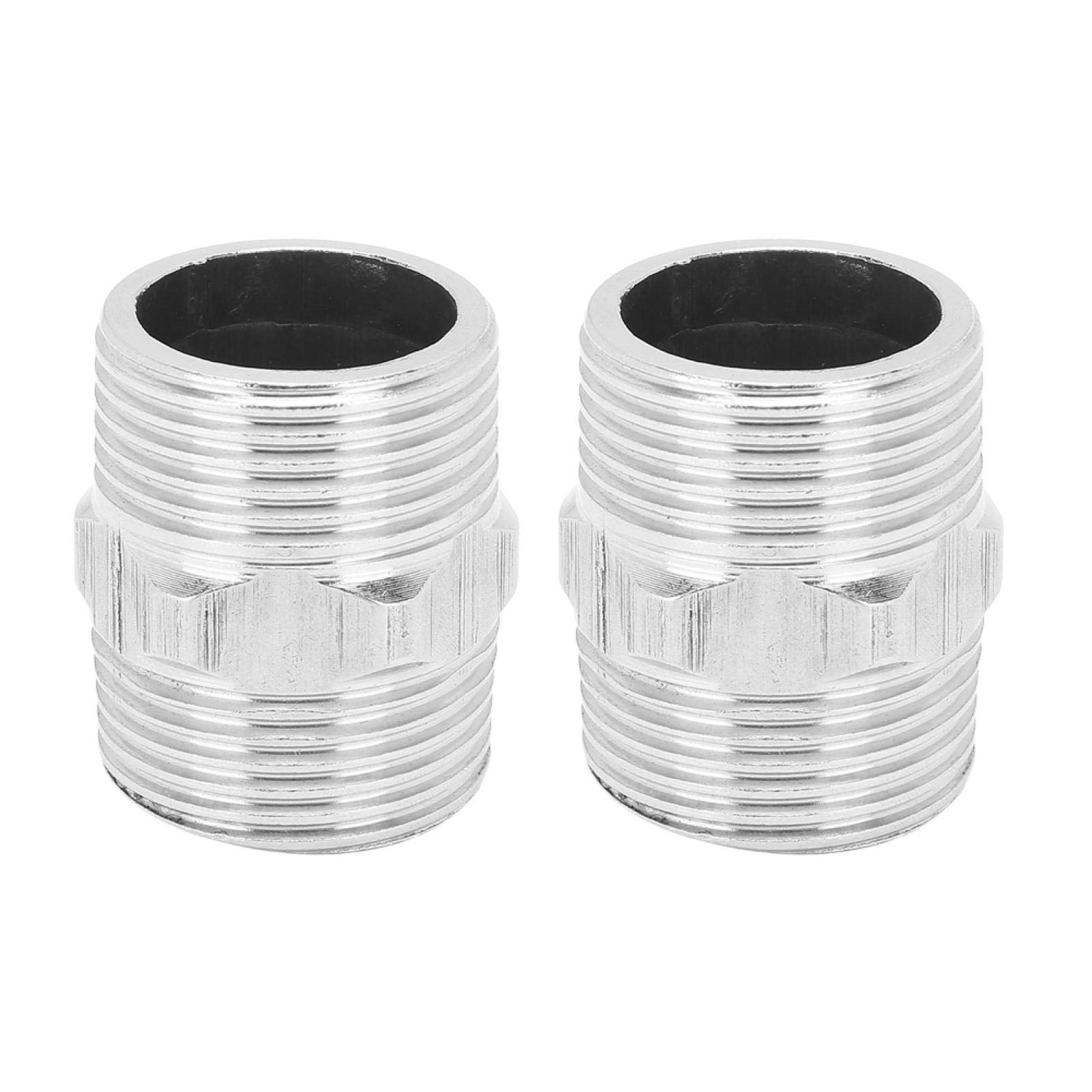 Stainless Steel 1" Male Thread Hex Nipple Pipe Fitting, 2Pcs 1in BSP Male to Male Threaded Connector for Plumbing, Water, Gas, Air, Industrial Applications