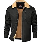 Rdruko Men's Winter Sherpa Jacket Thick Fleece Lined Cotton Full Zip Warm Coat Trucker Work