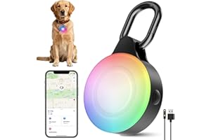VEBISO 2-in-1 GPS Tracker Dog Light | Smart Tracking Pet LED Light for iOS Only | IP68 Waterproof | 6 Modes Dog Collar Light for Night Walking, Camping | Works with Apple Find My, No Subscription