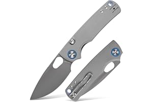 Vosteed Porcupine EDC Knife, 2.99" Sandvik 14C28N Steel Blade, Gray G10 Handle Top Liner Lock, Lightweight Folding Pocket Knives with Clip, Outdoor Camping Hunting Knife - A2607