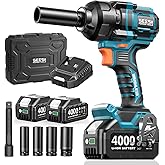 Seesii Impact Wrench 886 Ft-lbs(1200N.m), 1/2 High Torque Impact Gun with 21V 2x4.0Ah Battery, Electric Impact Driver, 2900IPM, 5 Socket, Cordless Impact Wrench for Home Car/Mower/Pickup/Truck RV