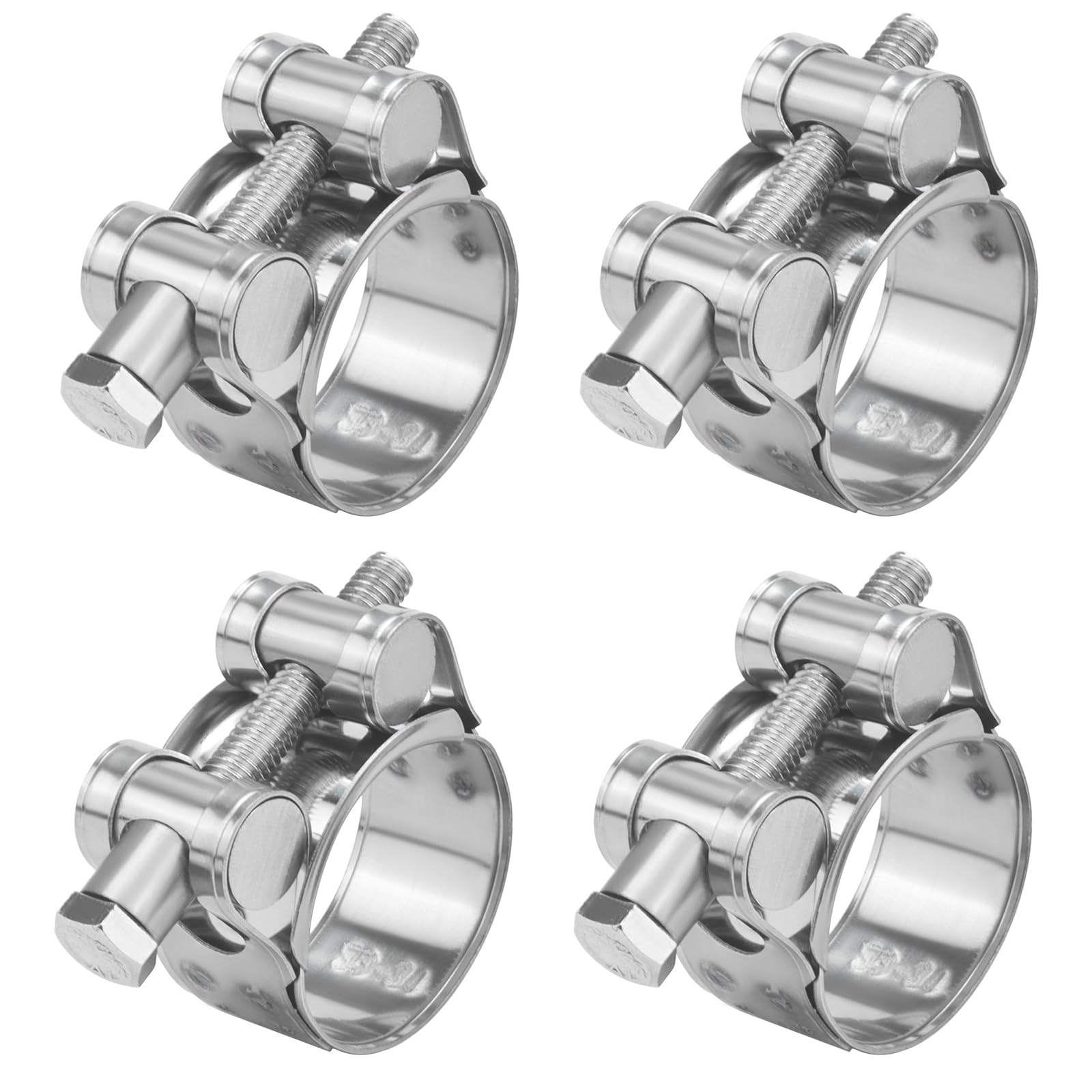 Fomiata 4Pcs 201 Stainless Steel T-Bolt Hose Clamps,Clamp Range 29-31mm ， Band Width 20mm (29-31mm 4pcs)