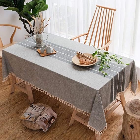 DSDD Mantel de borlas de Costura de Lino de algodón, Cubierta de Mesa a