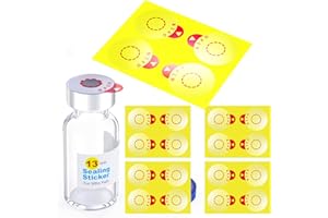 ZHANXUBIO Laboratory Circle Sealing Sticker Self Adhesive Sealing Labels for Aluminum Plastics Caps, Leak-Proof,20pcs (for 13 mm Cap)