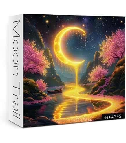 1000 Teile Mystery Landscape Puzzle – Mond, Berge & Magische Nacht