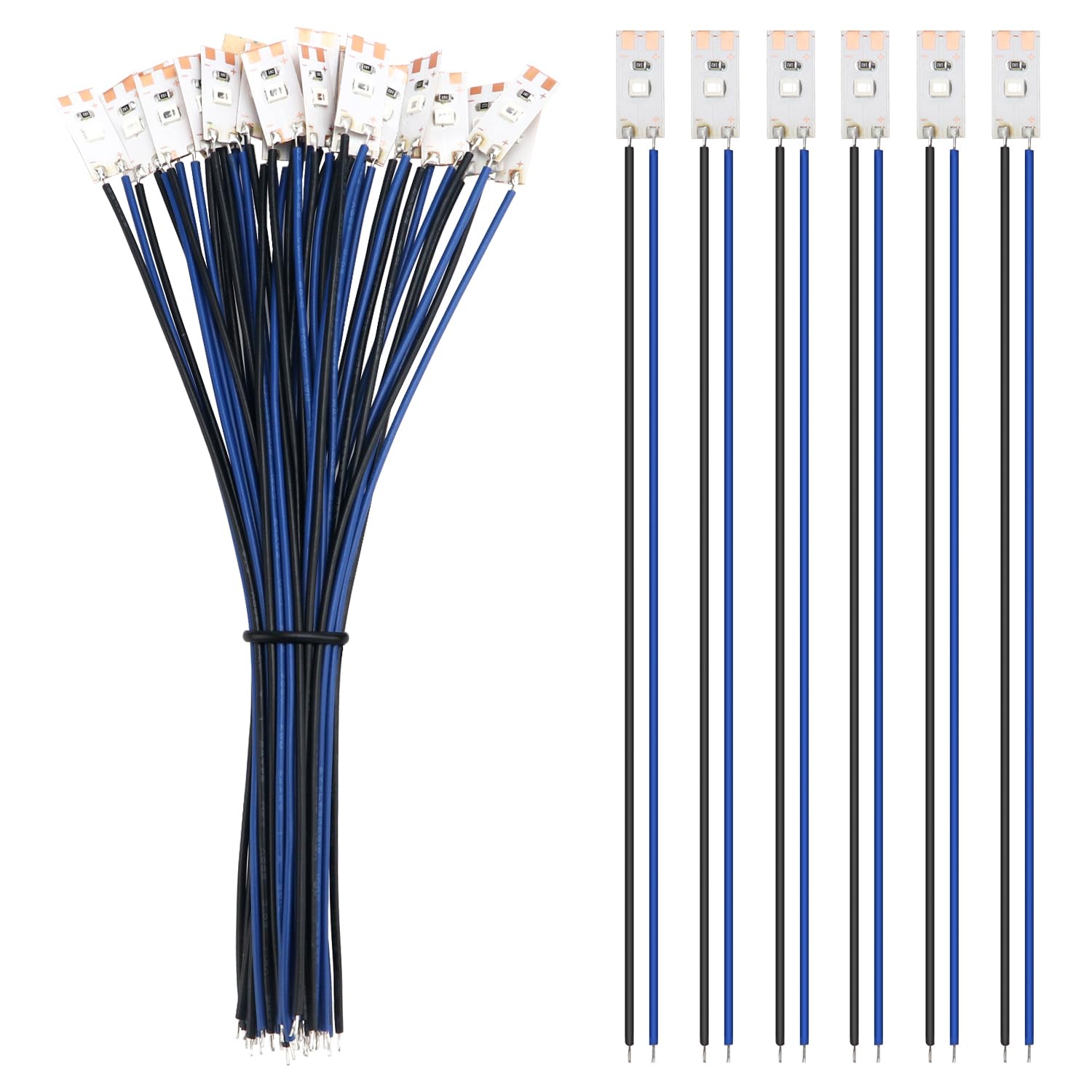 YIXISI 25 PCS 17mm Prewired Strip LED, 12V - 18V LED Strip Light, 2835 SMD LED Light, Blue