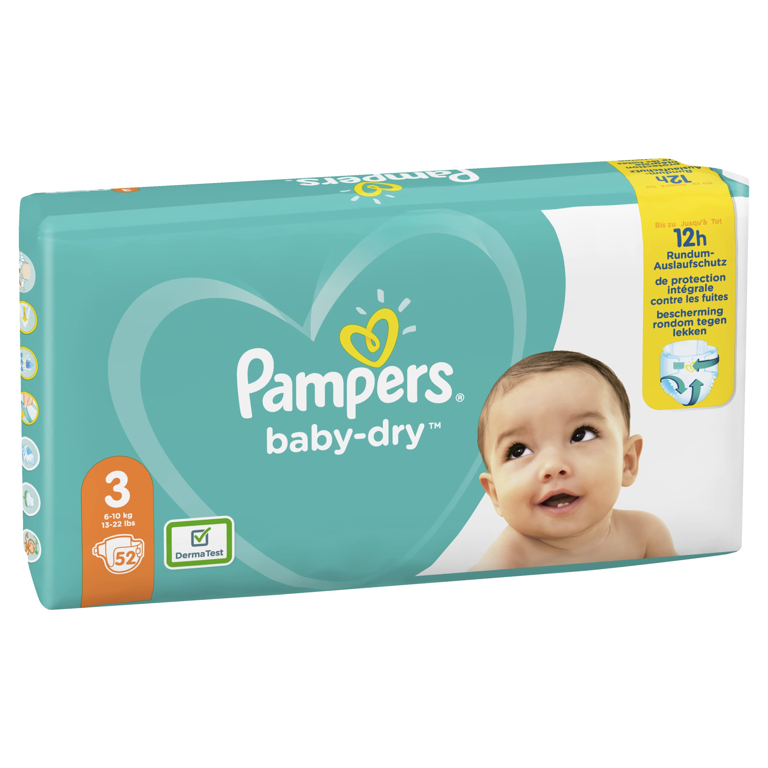 Pampers Baby-Dry Nappy Pants, Single unit of 52 pants