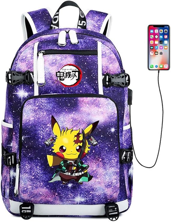 Demon Slayer Kimetsu No Yaiba Galaxia Mochila USB Para Port til De 