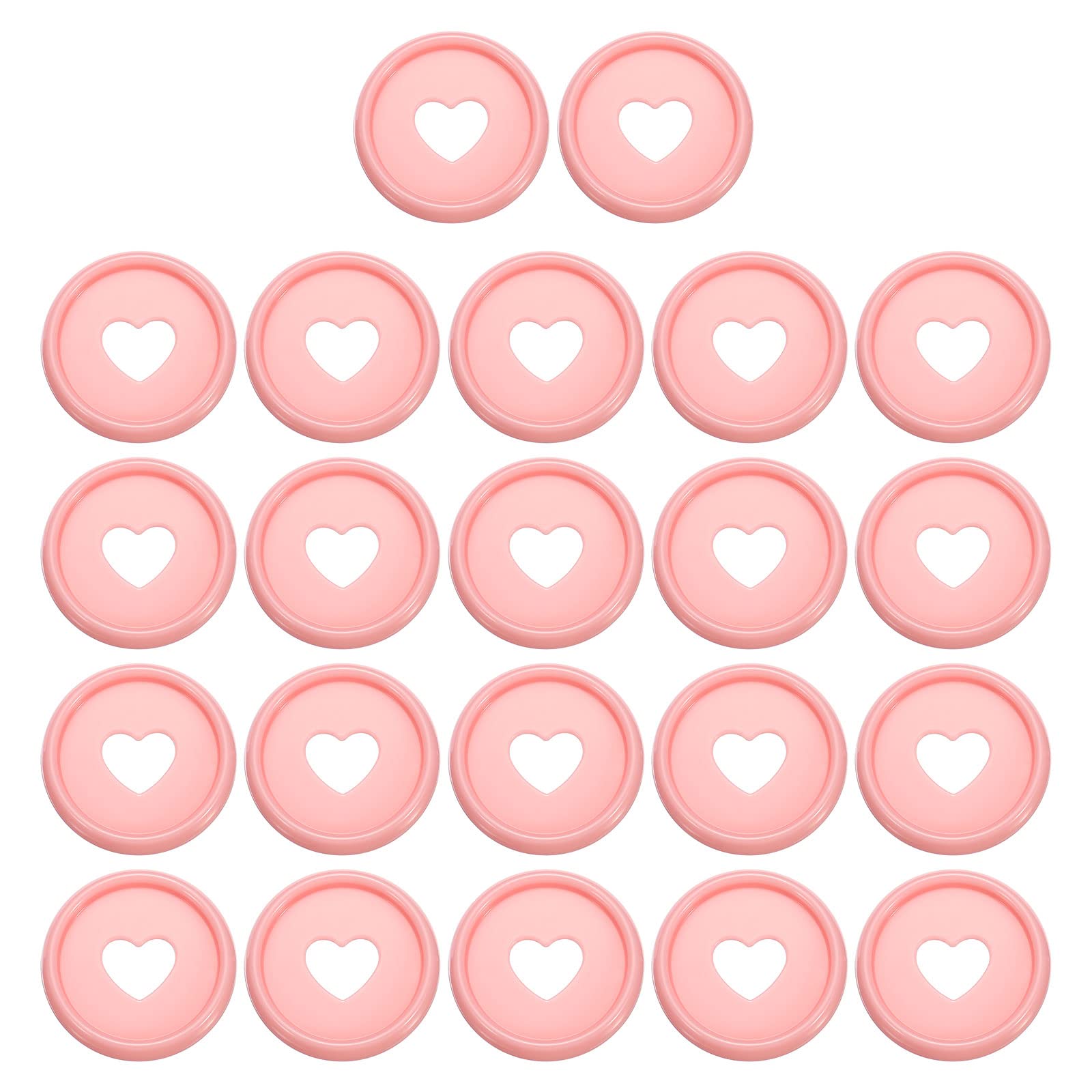 PATIKIL 24mm Plastic Book Binding Discs, 22 Pack Discbound Expansion Discs Heart Binder Rings for DIY Notebook Planner, Pink