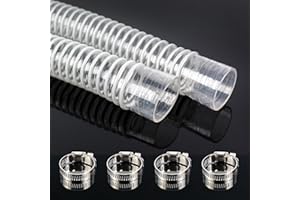 MARSHEEPY Pool Hoses for Above Ground Pools with 4 Metal Clamps，2 Pack 1.25 X 59 Inch Pool Pump Replacement Hoses for Intex Pool Filter Pump 607, 637 and All Pool Pumps that Use 1 1/4 Diameter Hoses