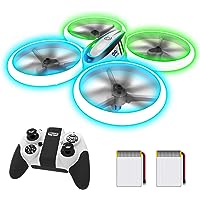 HASAKEE Q9s Drones for Kids,RC Drone with Altitude Hold and Headless Mode,Quadcopter with Blue&Green Light,Propeller…