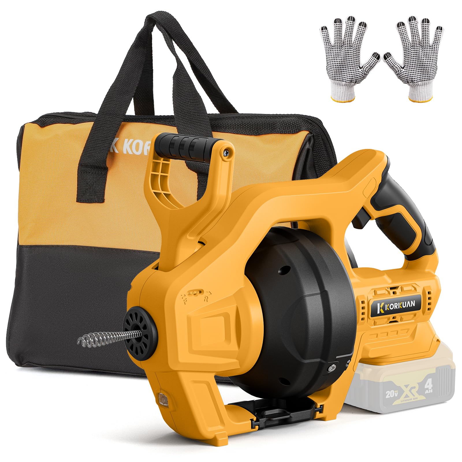 Photo 1 of Cordless Drain Auger Compatible with Dewalt 20V Battery, Auto-Feed Plumbing Drain Snake with 23.62FT Replaceable Cable, Drain Clog Cleaner Tool for Sink, Toilet, Bathtub, Sewer (Battery Not Included)